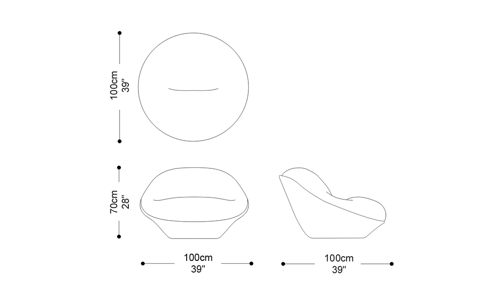 Image of the main dimensions of the product